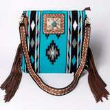 American Darling Large Crossbody Saddle Blanket Fabric Genuine Leather Western Women Bag Handbag Purse | Cute