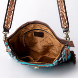 American Darling Large Crossbody Saddle Blanket Fabric Genuine Leather Western Women Bag Handbag Purse | Cute