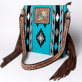 American Darling Large Crossbody Saddle Blanket Fabric Genuine Leather Western Women Bag Handbag Purse | Cute