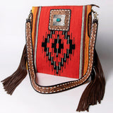 American Darling Large Crossbody Saddle Blanket Fabric Genuine Leather Western Women Bag Handbag Purse | Cute