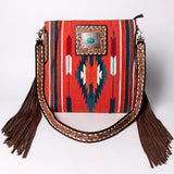 American Darling Large Crossbody Saddle Blanket Fabric Genuine Leather Western Women Bag Handbag Purse | Cute