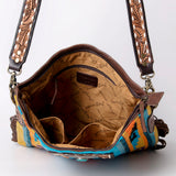 American Darling Large Crossbody Saddle Blanket Fabric Genuine Leather Western Women Bag Handbag Purse | Cute