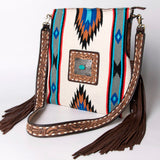 American Darling Large Crossbody Saddle Blanket Fabric Genuine Leather Western Women Bag Handbag Purse | Cute