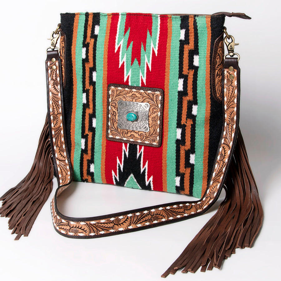 American Darling Large Cross body Bag Hand-Woven Saddle Blanket Leather - Uhorse