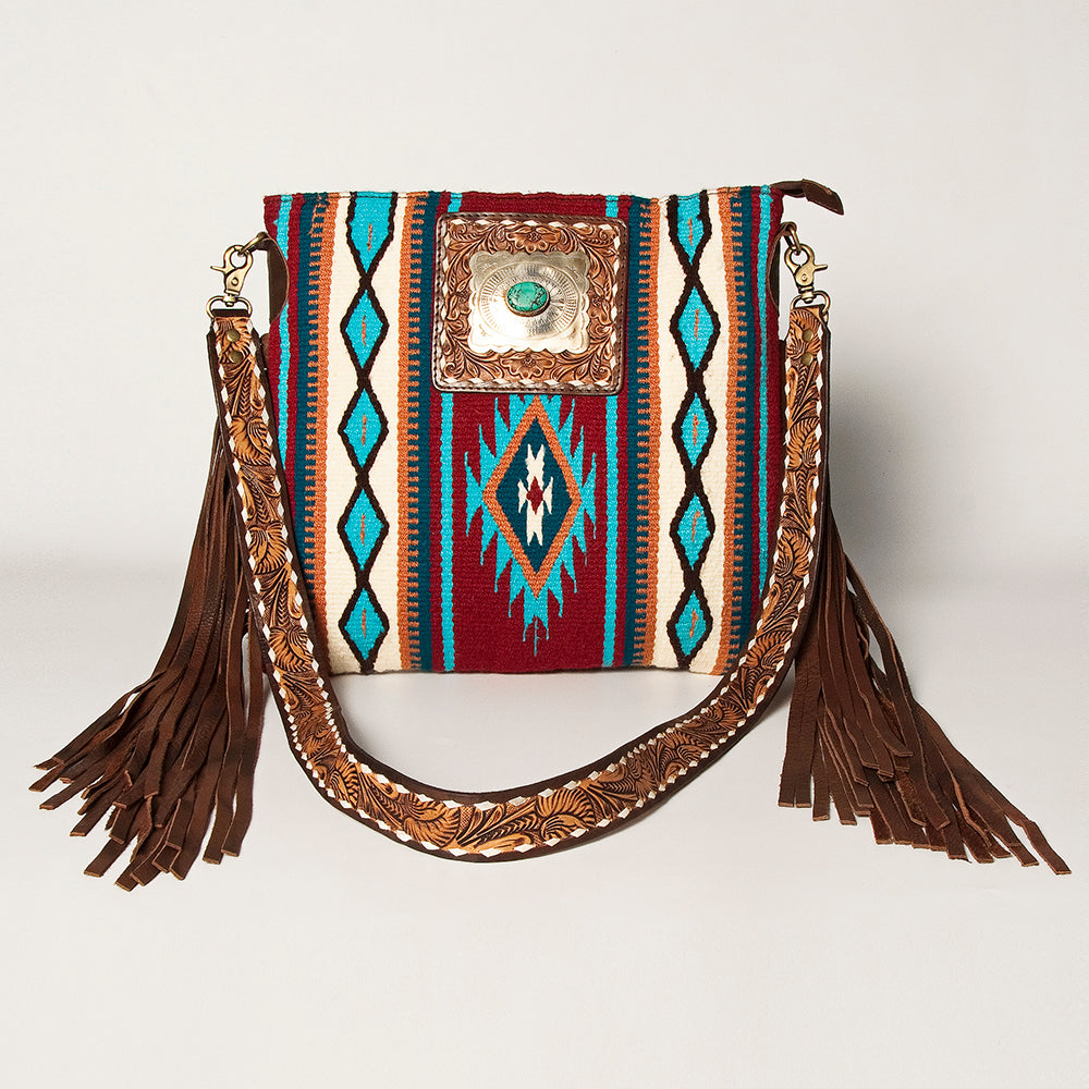 American Darling Large Crossbody Hand Tooled Saddle Blanket Genuine Leather Western Women Bag Handbag Purse | for Cute