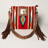 American Darling Large Crossbody Hand Tooled Saddle Blanket Genuine Leather Western Women Bag Handbag Purse | for Cute