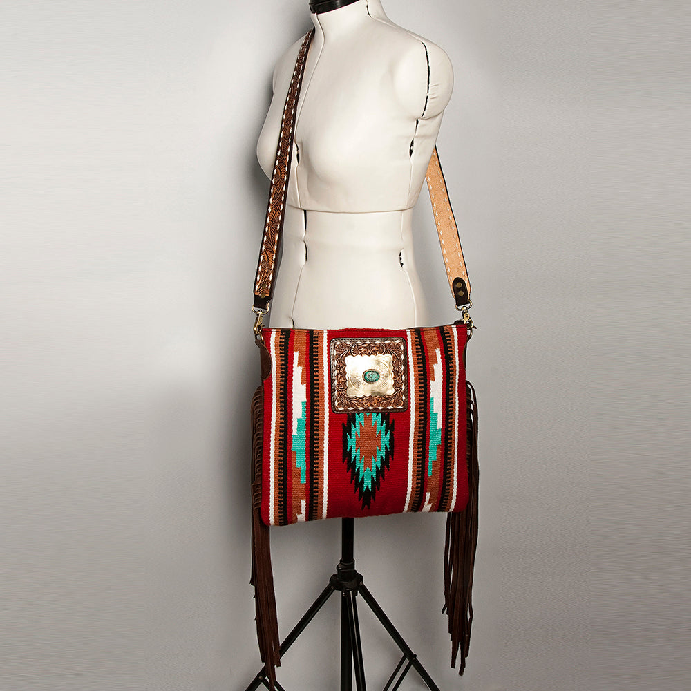 American Darling Large Crossbody Hand Tooled Saddle Blanket Genuine Leather Western Women Bag Handbag Purse | for Cute