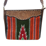 American Darling Messenger Hand Tooled Saddle Blanket Genuine Leather Women Bag Western Handbag Purse | Cute