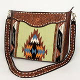 American Darling Messenger Hand Tooled Saddle Blanket Genuine Leather Women Bag Western Handbag Purse | Cute