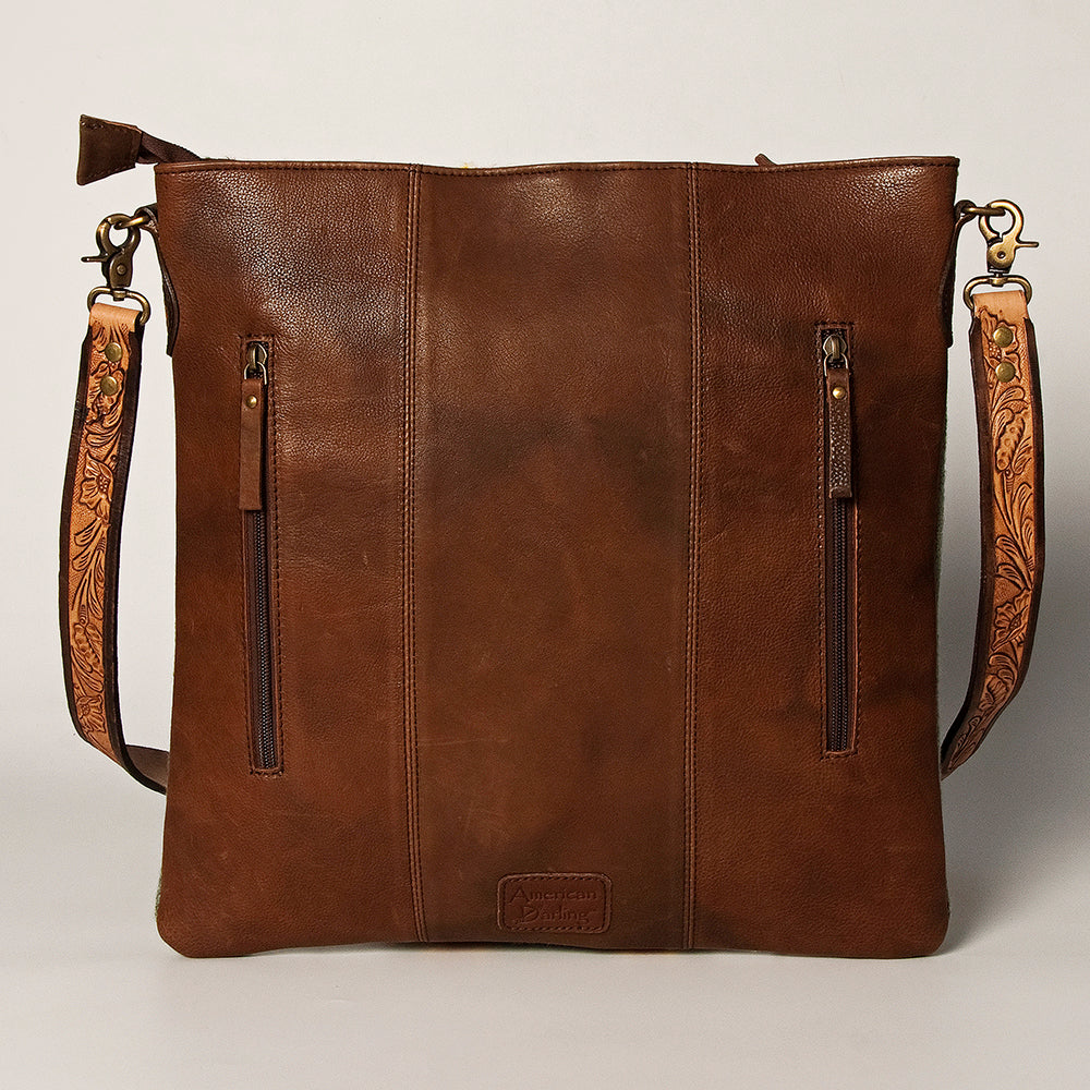 American Darling Large Crossbody Saddle Blanket Fabric Genuine Leather Western Women Bag Handbag Purse Travel Bags College