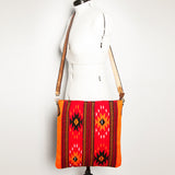 American Darling Large Crossbody Saddle Blanket Fabric Genuine Leather Western Women Bag Handbag Purse Travel Bags College