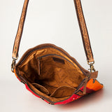 American Darling Large Crossbody Saddle Blanket Fabric Genuine Leather Western Women Bag Handbag Purse Travel Bags College