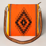American Darling Large Crossbody Saddle Blanket Fabric Genuine Leather Western Women Bag Handbag Purse Travel Bags College