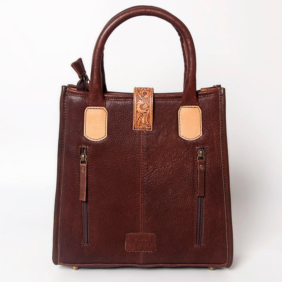 American Darling Tote Bag Hair-On Cowhide Vegetable-Tanned Genuine Leather Floral Carved Hand Tooled Tassels
