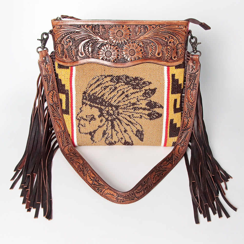 American Darling Signature Crossbody Hand Tooled Saddle Blanket Genuine Leather Women Bag Western Handbag Purse