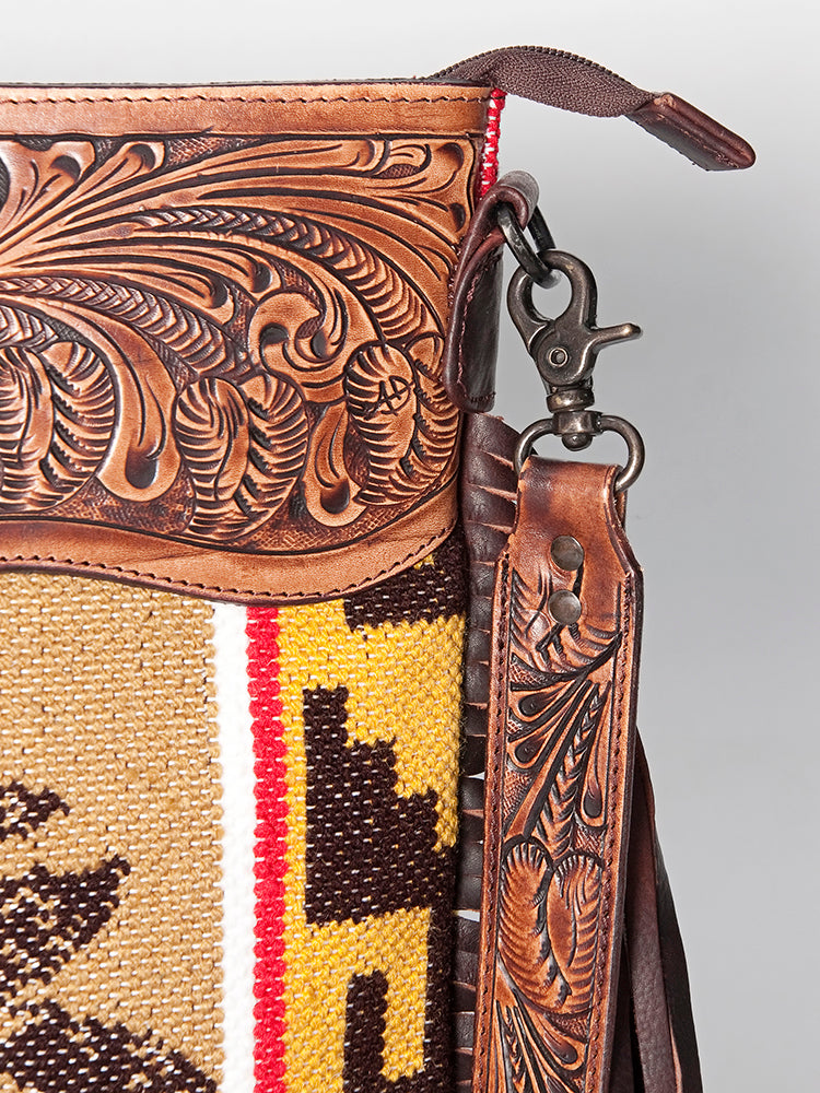 American Darling Signature Crossbody Hand Tooled Saddle Blanket Genuine Leather Women Bag Western Handbag Purse
