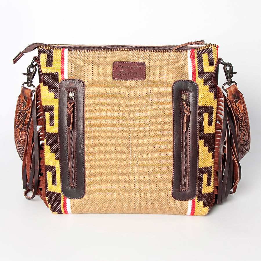 American Darling Signature Crossbody Hand Tooled Saddle Blanket Genuine Leather Women Bag Western Handbag Purse