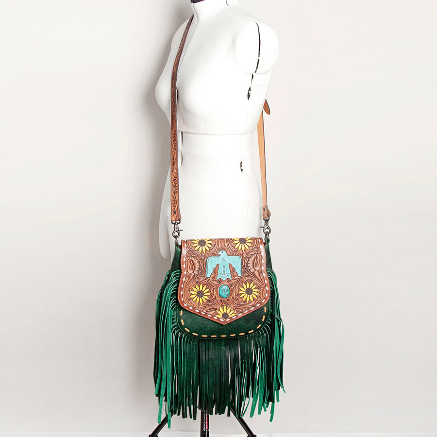 American Darling Messenger Hand Tooled Genuine Leather women bag western handbag purse
