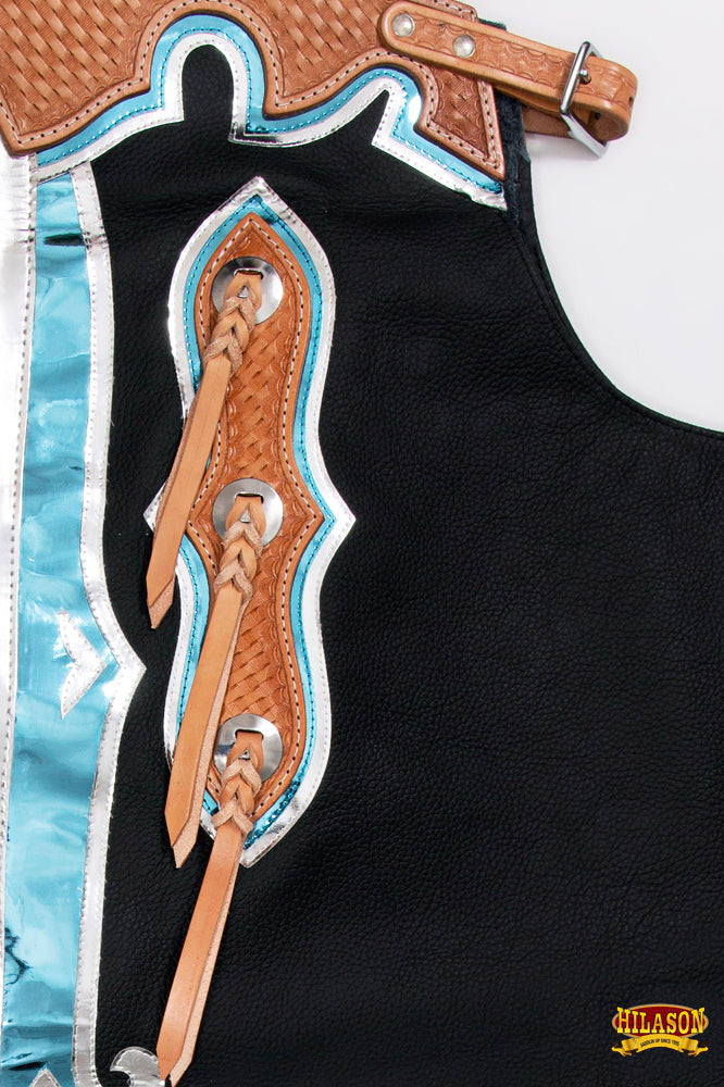 HILASON Pro Rodeo Bull Riding Genuine Leather Chaps | for Men and Women Western Unisex