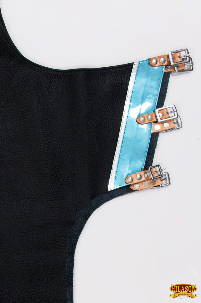 HILASON Pro Rodeo Bull Riding Genuine Leather Chaps | for Men and Women Western Unisex