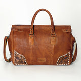 American Darling Duffel Saddle Blanket Hand Tooled Genuine Leather Western Women Bag | Handbag Duffle Weekend Travel Bags for