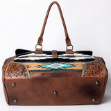 American Darling Duffel Saddle Blanket Hand Tooled Genuine Leather Western Women Bag | Handbag Duffle Weekend Travel Bags for