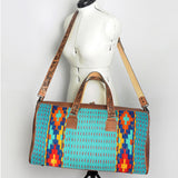 American Darling Duffel Saddle Blanket Genuine Leather Western Women Bag | Handbag Duffle Weekend Travel Bags for