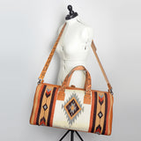 American Darling Duffel Saddle Blanket Genuine Leather Western Women Bag | Handbag Duffle Weekend Travel Bags for