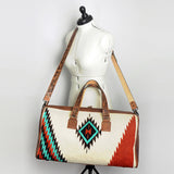 American Darling Duffel Saddle Blanket Genuine Leather Western Women Bag | Handbag Duffle Weekend Travel Bags for