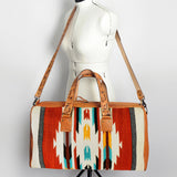 American Darling Duffel Saddle Blanket Genuine Leather Western Women Bag | Handbag Duffle Weekend Travel Bags for