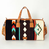 American Darling Duffel Saddle Blanket Genuine Leather Western Women Bag | Handbag Duffle Weekend Travel Bags for