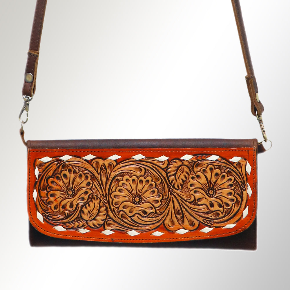 American Darling Wallet Hand Tooled Genuine Leather Western Women Bag | Handbag Purse Wristlet Travel Clutch
