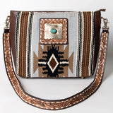 American Darling Messenger Saddle Blanket Fabric Genuine Leather Western Women Bag Handbag Purse | Cute