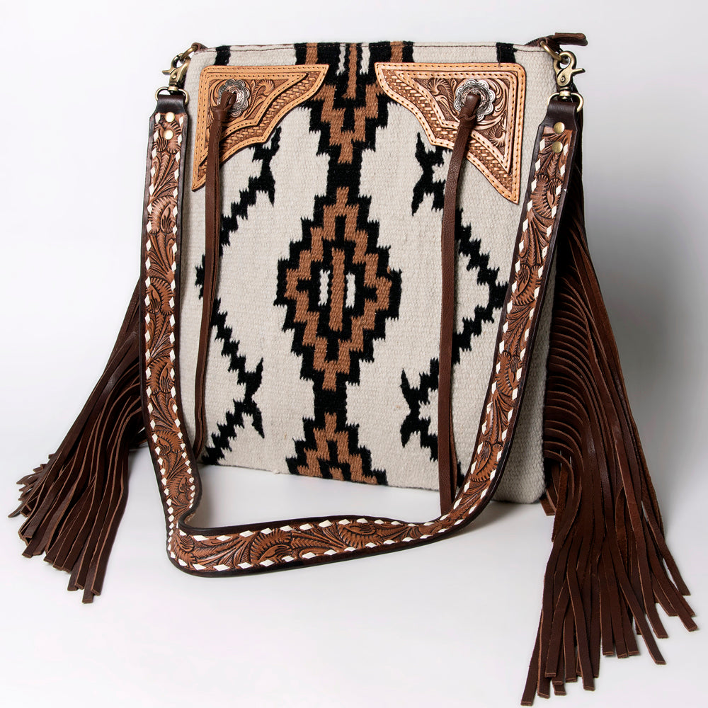 American Darling Messenger Hand Tooled Saddle Blanket Genuine Leather Western Women Bag Handbag Purse | Cute