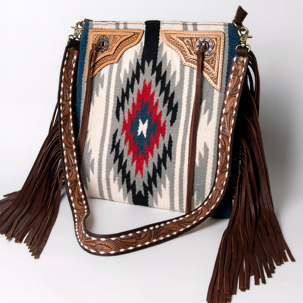 American Darling Messenger Hand Tooled Saddle Blanket Genuine Leather Western Women Bag Handbag Purse | Cute