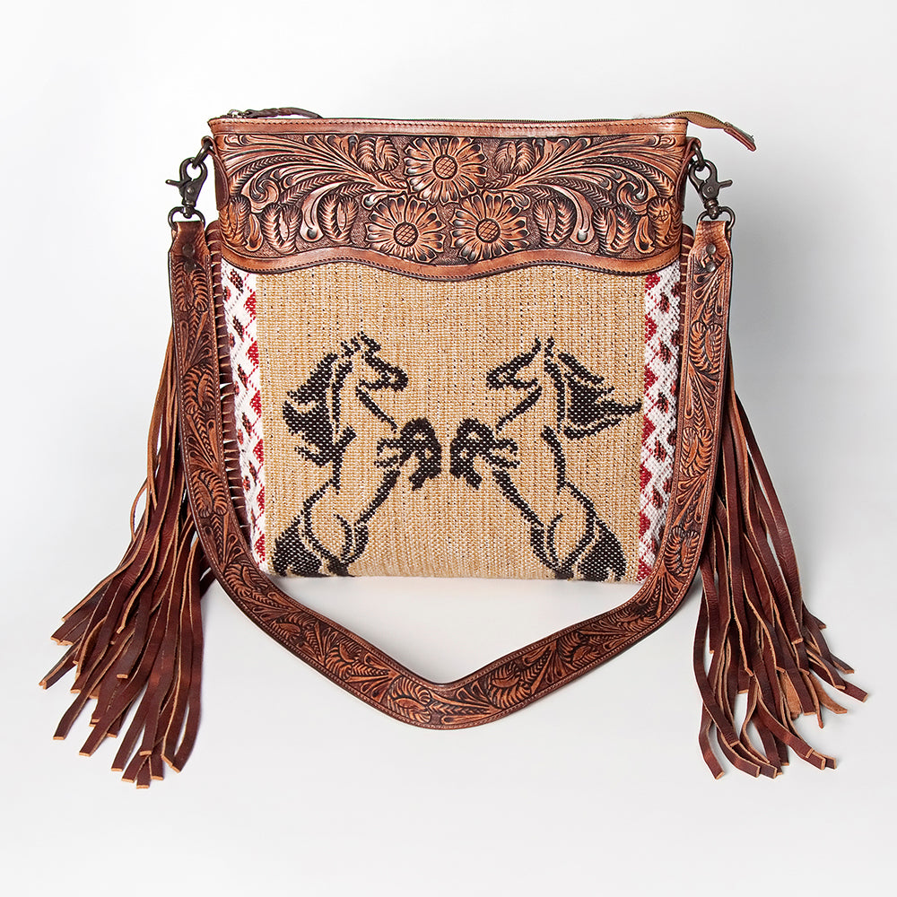 American Darling Signature Crossbody Hand Tooled Saddle Blanket Genuine Leather Women Bag Western Handbag Purse