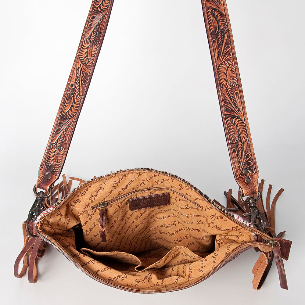 American Darling Signature Crossbody Hand Tooled Saddle Blanket Genuine Leather Women Bag Western Handbag Purse