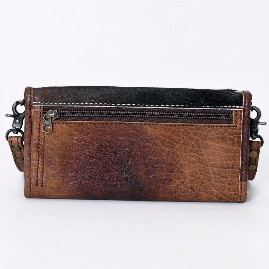 American Darling Wallet for Women, Hair-On Cowhide, Genuine Western Leather, Well-Compartmentalized Clutch with YKK Zipper