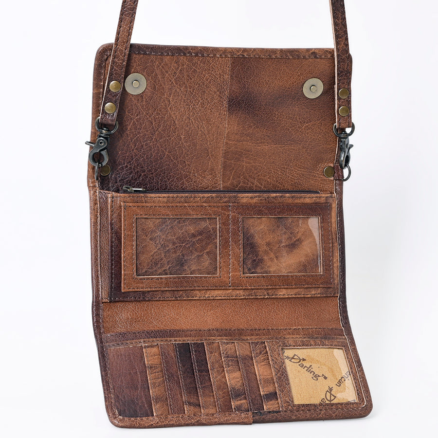 American Darling Wallet for Women, Hair-On Cowhide, Genuine Western Leather, Well-Compartmentalized Clutch with YKK Zipper