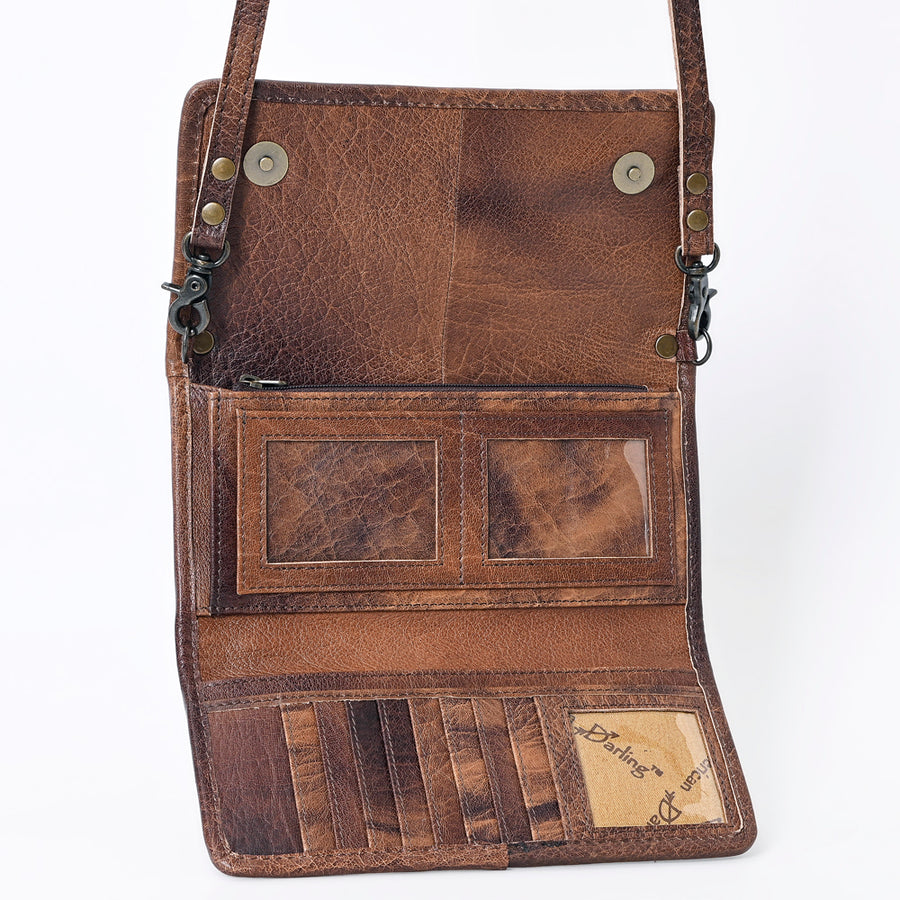 American Darling Wallet for Women, Hair-On Cowhide, Genuine Western Leather, Well-Compartmentalized Clutch with YKK Zipper