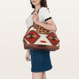 American Darling Tote Saddle Blanket Hair on Genuine Leather Western Women Bag Handbag Purse | Travel Bags College Casual