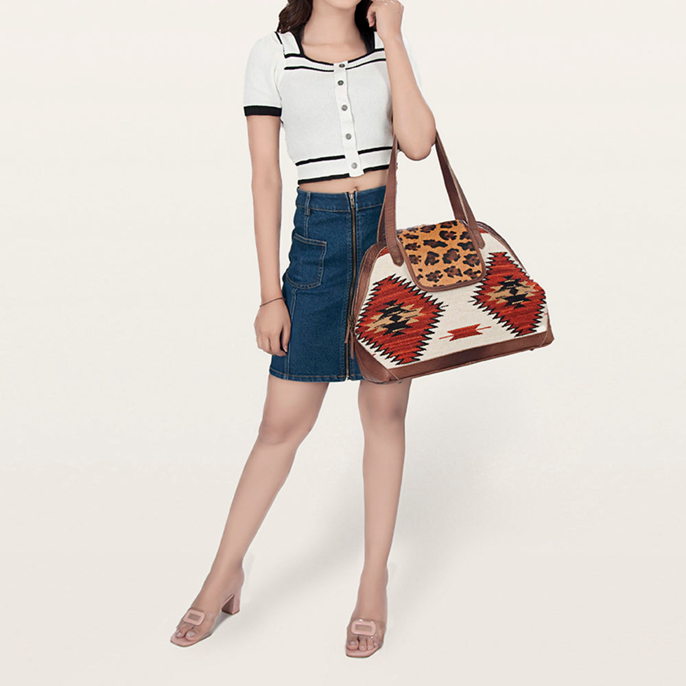 American Darling Tote Saddle Blanket Hair on Genuine Leather Western Women Bag Handbag Purse | Travel Bags College Casual