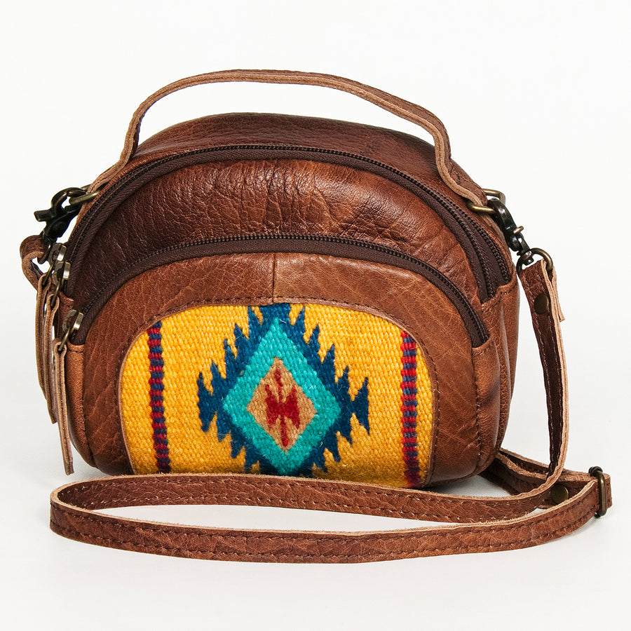 American Darling Cross body Bag, Handcrafted Woven Genuine Leather, Vegetable Tanned Western Purse with YKK Zipper
