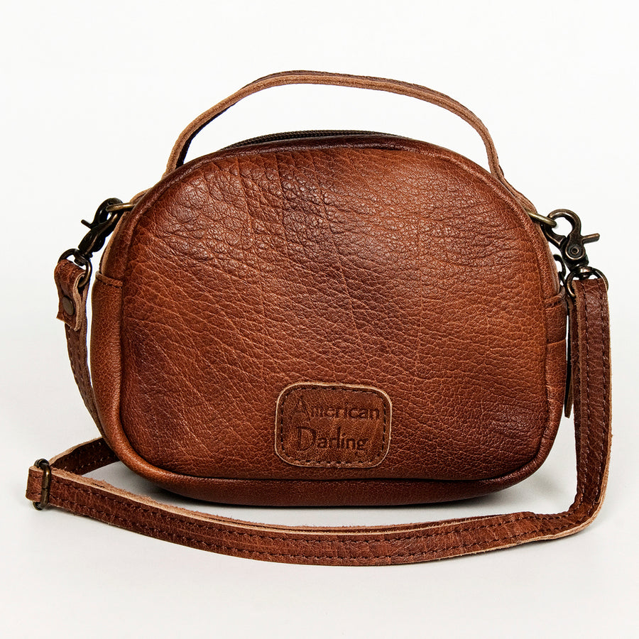 American Darling Cross body Bag, Handcrafted Woven Genuine Leather, Vegetable Tanned Western Purse with YKK Zipper