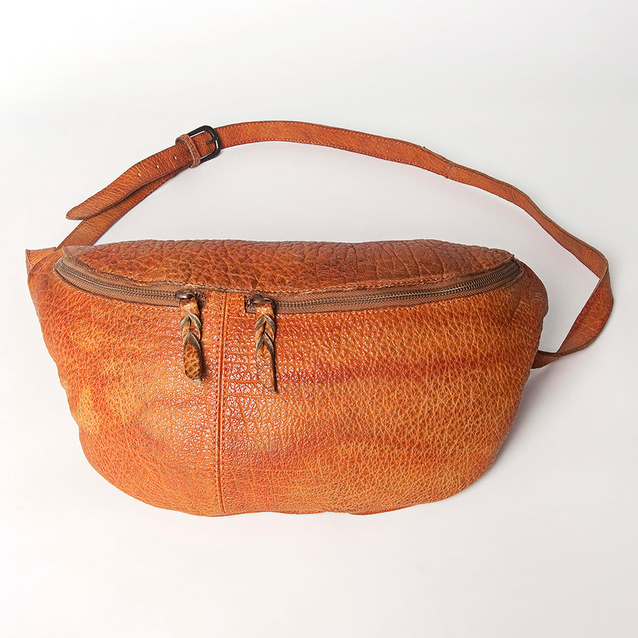 Never Mind Nmbgz122A Fanny Pack Vintage Handmade Genuine Cowhide Leather Women Bag Western Handbag Purse