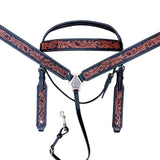 Western American Leather Hand Tooled Horse Tack Set Comfytack Brown