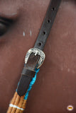 HILASON Sun Western Wool Breast Collar Headstall Set Tack Set Turquoise & Brown
