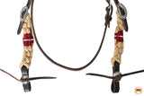 HILASON Western Wool Breast Collar Headstall Set Tack Set Tan