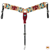 HILASON Western Wool Breast Collar Headstall Set Tack Set Tan