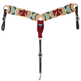 HILASON Western Wool Breast Collar Headstall Set Tack Set Tan
